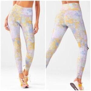 Fabletics Define High Waisted PowerHold® Activewear Leggings Printed Like New XS